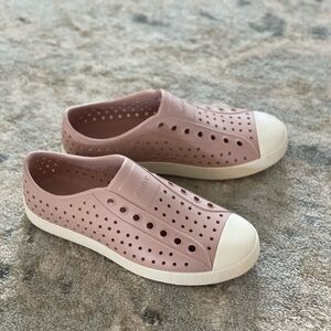 Native Shoes Pink Slip-On Perforated Rubber Sneakers with White Toe